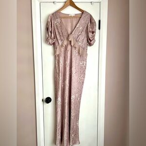 LoveShackFancy Pink Maxi Wrap Sundress